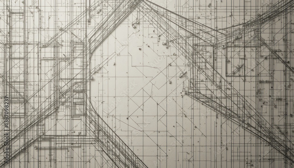Poster architectural design blueprint analysis urban environment technical drawing abstract composition abo