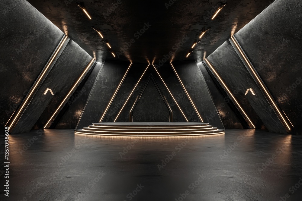 Poster a sleek modern architectural setting with a blank concrete floor is visualized in 3d for the purpose