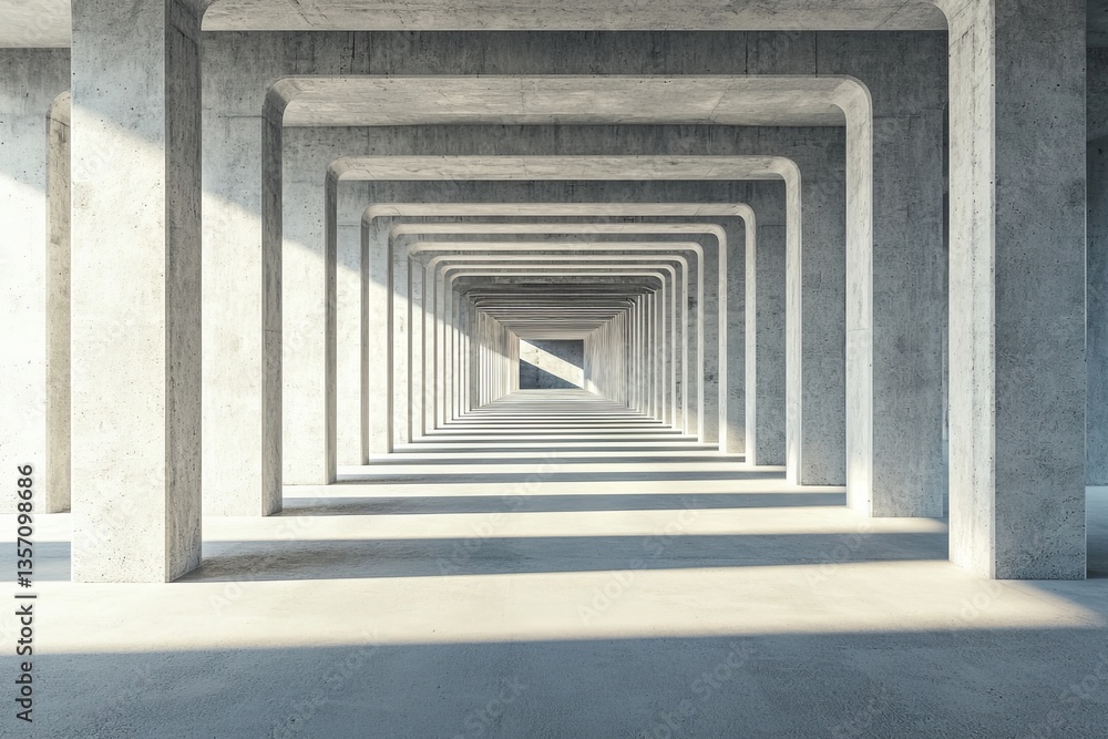 Aufkleber the visualization in 3d showcases a modern architectural space with a concrete floor left blank for 