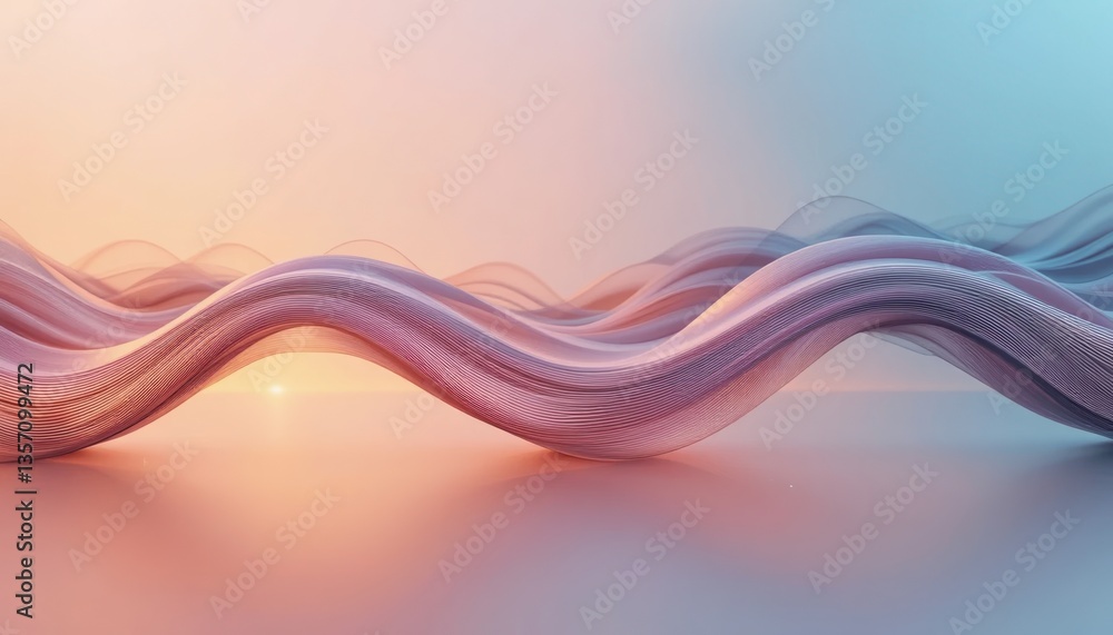 Poster dynamic flowing waves abstract visual art digital space ethereal environment creative perspective sm