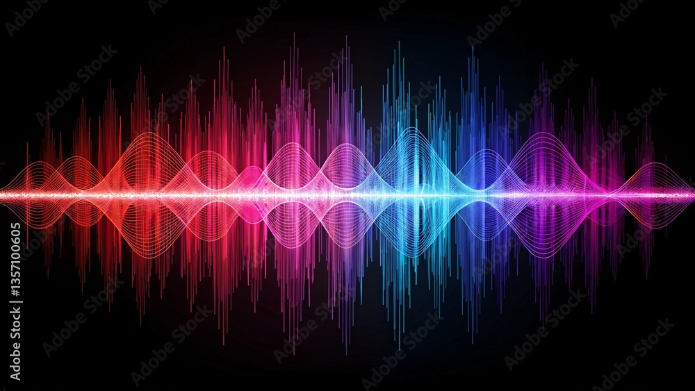 Poster sound wave equalizer of music soundwave spectrum, audio dynamic visualizer. music sound wave or voic