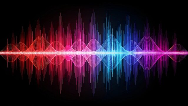 Sound wave equalizer of music soundwave spectrum, audio dynamic visualizer. music sound wave or voice frequency equalizer with neon glow waveform