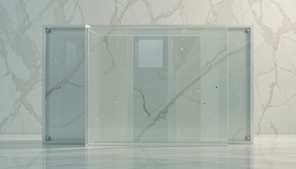 Showcasing modern elegance transparent glass panels in a sleek marble environment architectural design inspiration contemporary viewpoint interior aesthetics