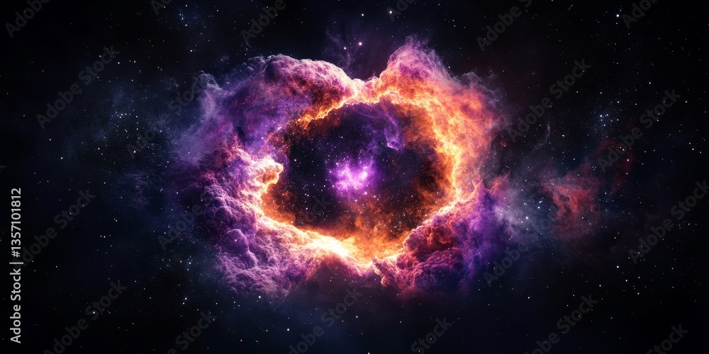 Wall mural a vibrant nebula in outer space, with swirling colors and celestial bodies