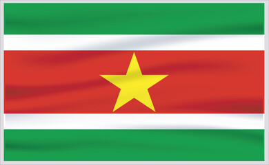Naklejka premium Suriname official flag vector with standard size and proportion. National flag emblem with accurate size and colors.