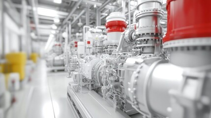 Industrial machinery in a factory setting.