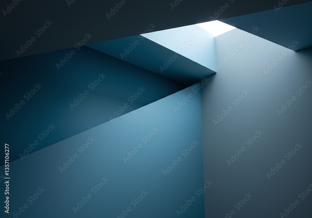 Poster geometric abstraction: a study in minimalist architecture, capturing the interplay of light and shad