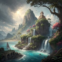 concept fantasy island background