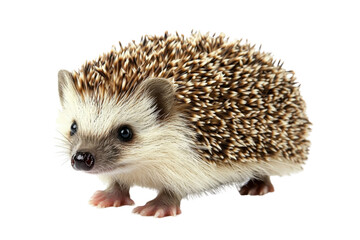 Obraz premium cute hedgehog portrait on white background