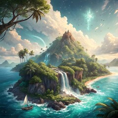 concept fantasy island background