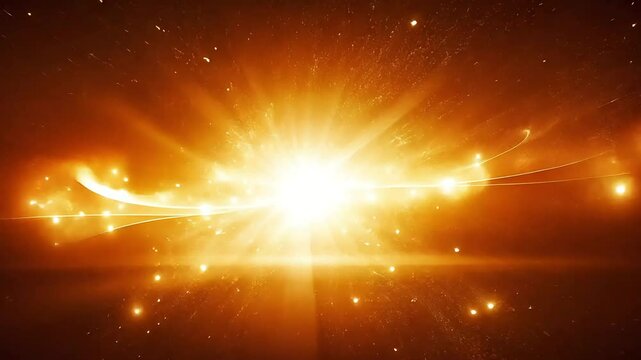 Brilliant radiant burst. Sparks, lines, and glowing orbs create a mesmerizing abstract scene, evocative of energy and light