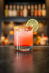 alcohol at the bar