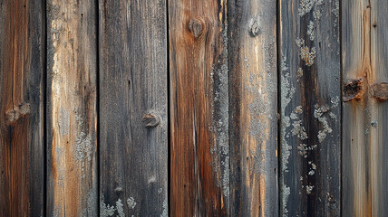 Fototapeta premium A Close-up of aged wooden planks with visible wood