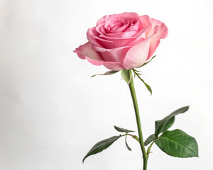 Fototapeta premium pink rose on a white background