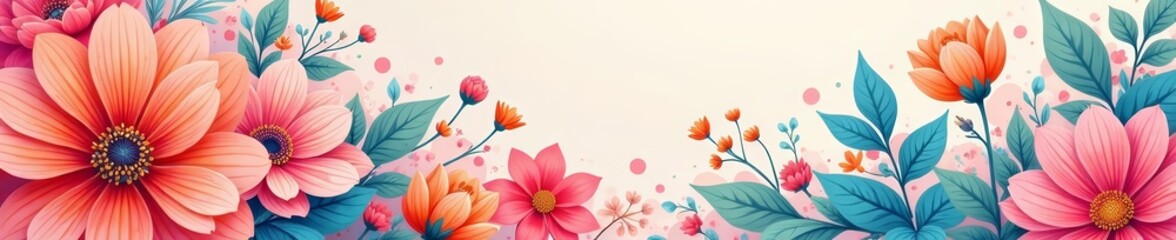 Fototapeta premium Vibrant abstract floral design with pastel colors and intricate patterns, spring, vibrant, pastel