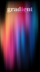 Abstract fractal ripple glass distortion effect background. Ribbed glass texture with vibrant gradients smooth fluted vertical lines. Reeded Bold dynamic design blending futuristic tones