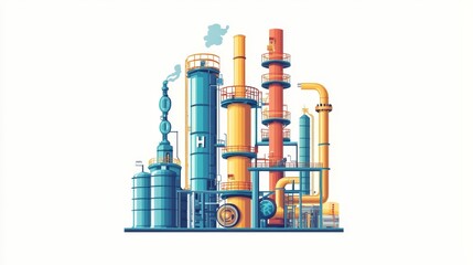 Abstract city view with a kaleidoscope of colors depicting buildings, roads, vehicles, trees, and clouds