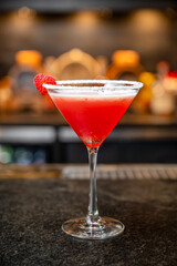alcohol at the bar