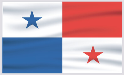 Panama official flag vector with standard size and proportion. National flag emblem with accurate size and colors.