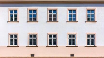 Fototapeta premium Building of current style with horizontally oriented windows