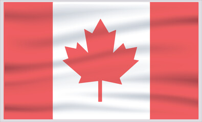 Fototapeta premium Canada official flag vector with standard size and proportion. National flag emblem with accurate size and colors.
