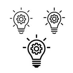   Lightbulb with Gear Icon - Innovation, Creativity, and Engineering Symbol