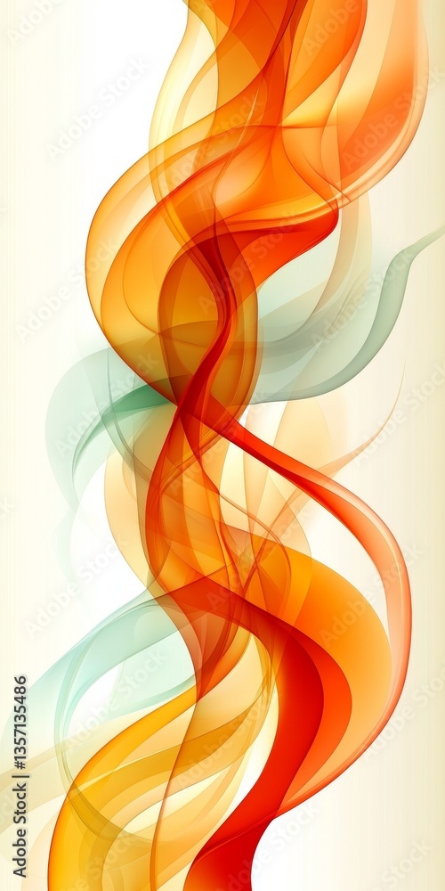 Poster abstract orange wave. background with dynamic flowing orange hues and a blurred effect