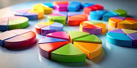 Fototapeta premium Colorful Pie Charts Infographic: Data Analysis & Business Presentation