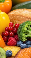 Vibrant array of fresh fruits and vegetables for a healthy lifestyle