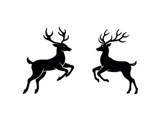 Two deer silhouette vector illustration