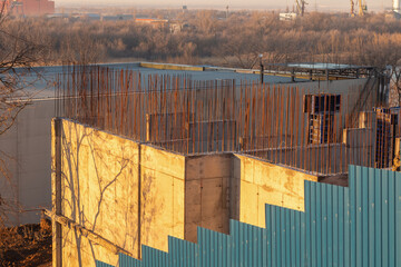 Construction of a retaining wall made of reinforced concrete