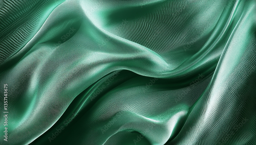 Aufkleber abstract green background with wavy shapes and a gradient.