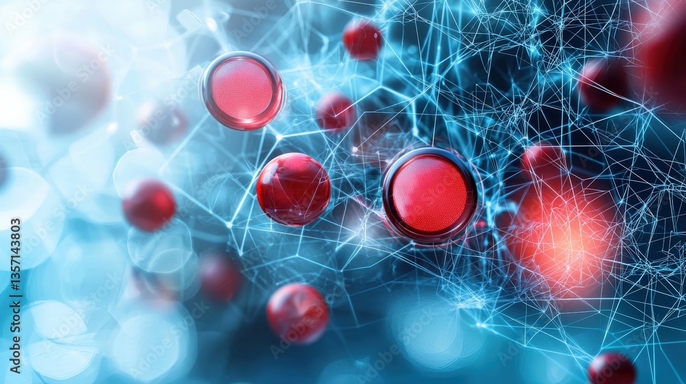 Poster abstract visualization of red blood cells in digital network