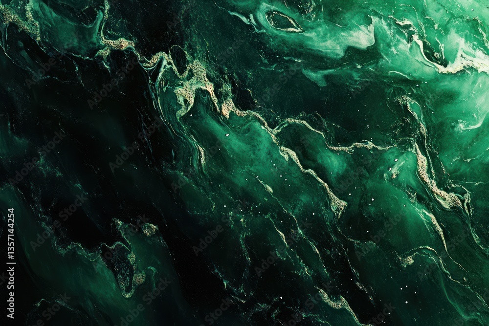 Aufkleber abstract green marble texture with swirling patterns and depth