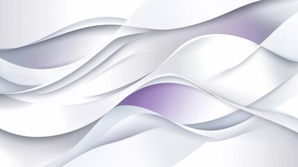 Abstract White and Purple Wave Design:  Elegant Swirls and Curves Background