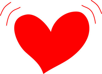 Single Heart, Design elements for Valentine's day. Vector illustration heart shapes. Isolated on white background