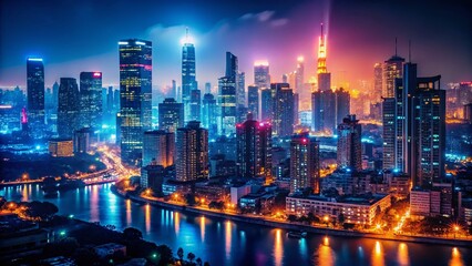 Fototapeta premium Dark Cityscape Night Low Light Wallpaper - Free Download