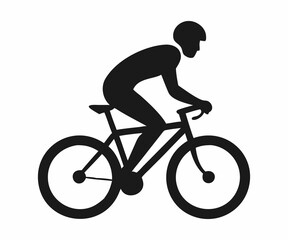Fototapeta premium Silhouette of a person cycling