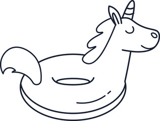 Doodle Unicorn Shape Pool Ring