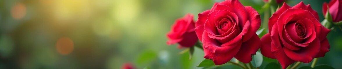 Vibrant red roses with soft pastel petals and greenery backdrop, flowers, romantic, beautiful