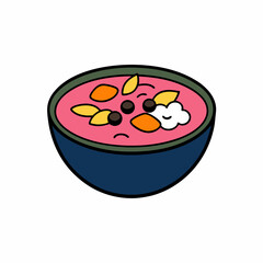 a smoothie bowl topped with an assortment of dried fruits, nuts, and seeds