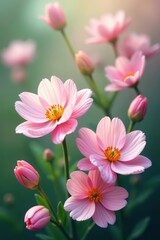 Fototapeta premium Vibrant spring flowers in bloom with soft pastel colors, ideal for banners and backgrounds, bloom, background, floral