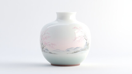 A vase with pink and green glaze