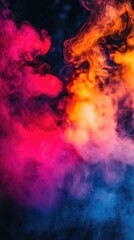 Colorful smoke abstract art, vibrant colors, artistic visual, stock photo
