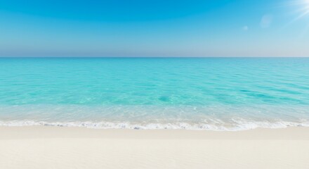 Pristine White Sand Beach with Clear Turquoise Water

