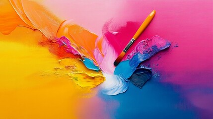 Vibrant Paint Palette Explosion