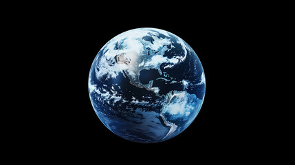 Naklejka premium 3D Render of Earth in Blue with Black Background
