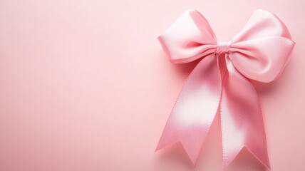 Elegant Pink Satin Bow on Soft Pastel Background for Decoration