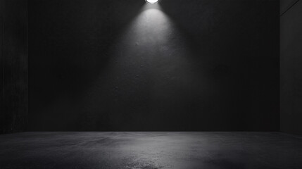 Empty Dark Room with Spotlight and Smoke Effect