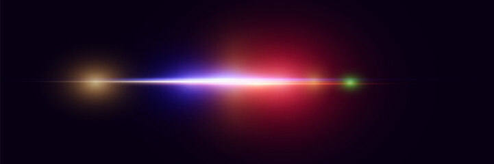 Glowing effect of flash of light and line.